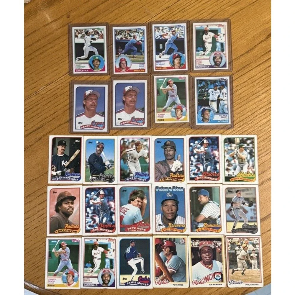 Vintage Topps Baseball Card Lot 26 Henderson Bonds Ripken Gwynn Sheffield RC